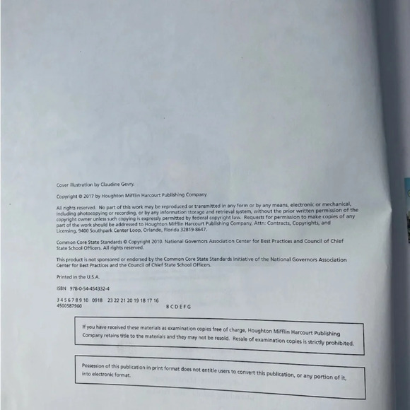 Journeys HOUGHTON MIFFLIN HARCOURT Student Edition Volume 6 Grade 1   2017 - Picture 3 of 4